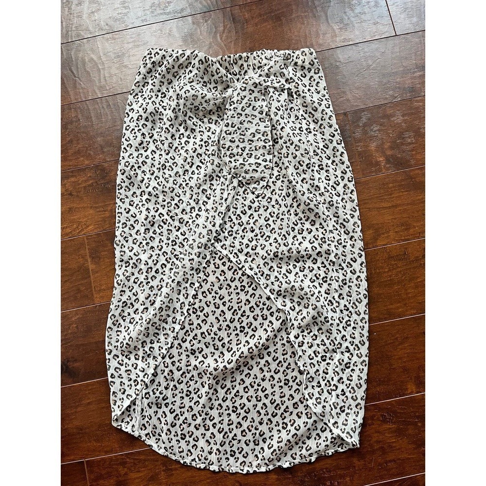 NWT Abercrombie And Fitch Sheet Cheetah Print Pull On High Low Skirt Size XS - Picture 1 of 8